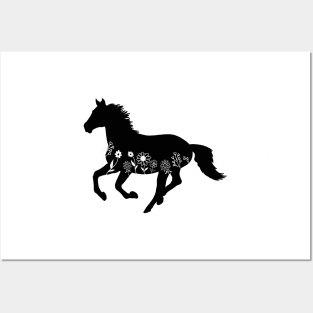 Galloping Floral Horse Posters and Art